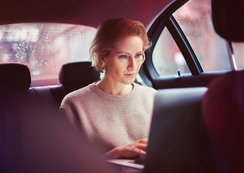 Woman in car