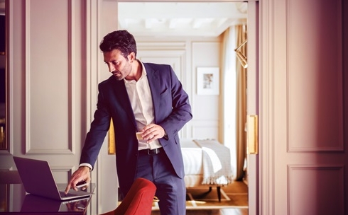Man using laptop